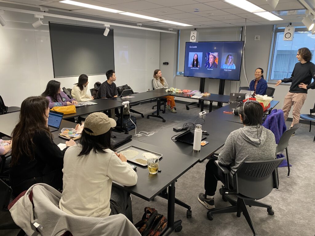 Students sitting in classroom.