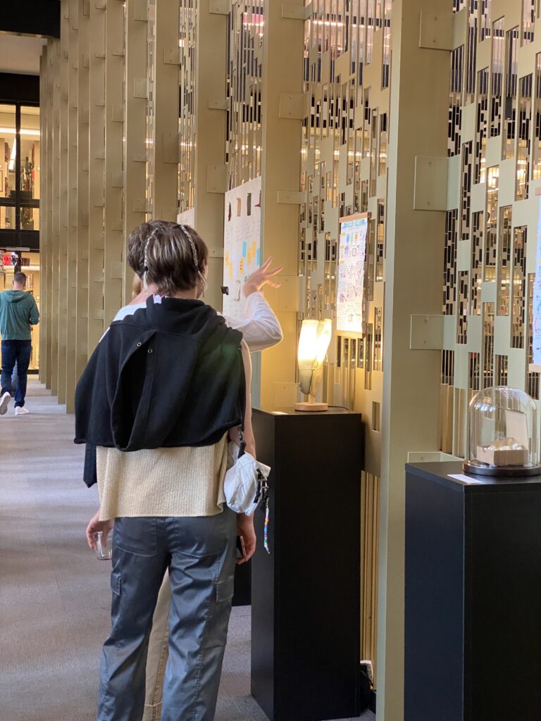 "Sustainable Material Workshop" installation exhibited in NYU's Bobst Library.