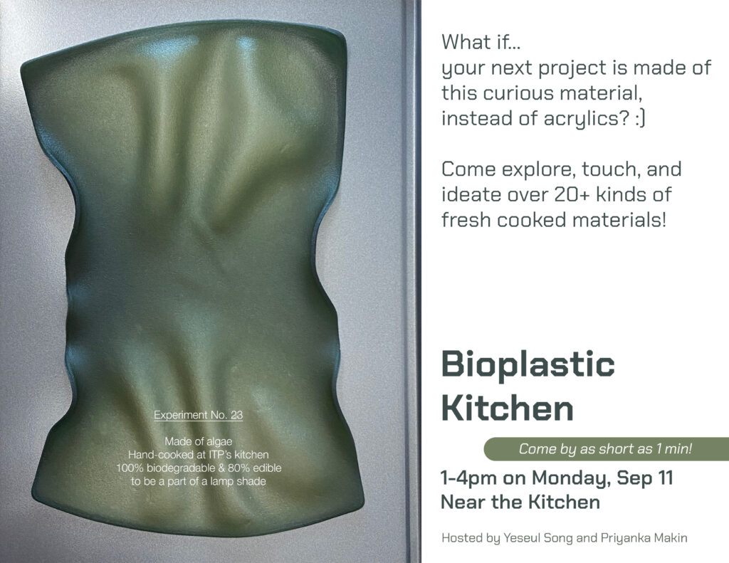 Flyer for our bioplastic kitchen workshop.