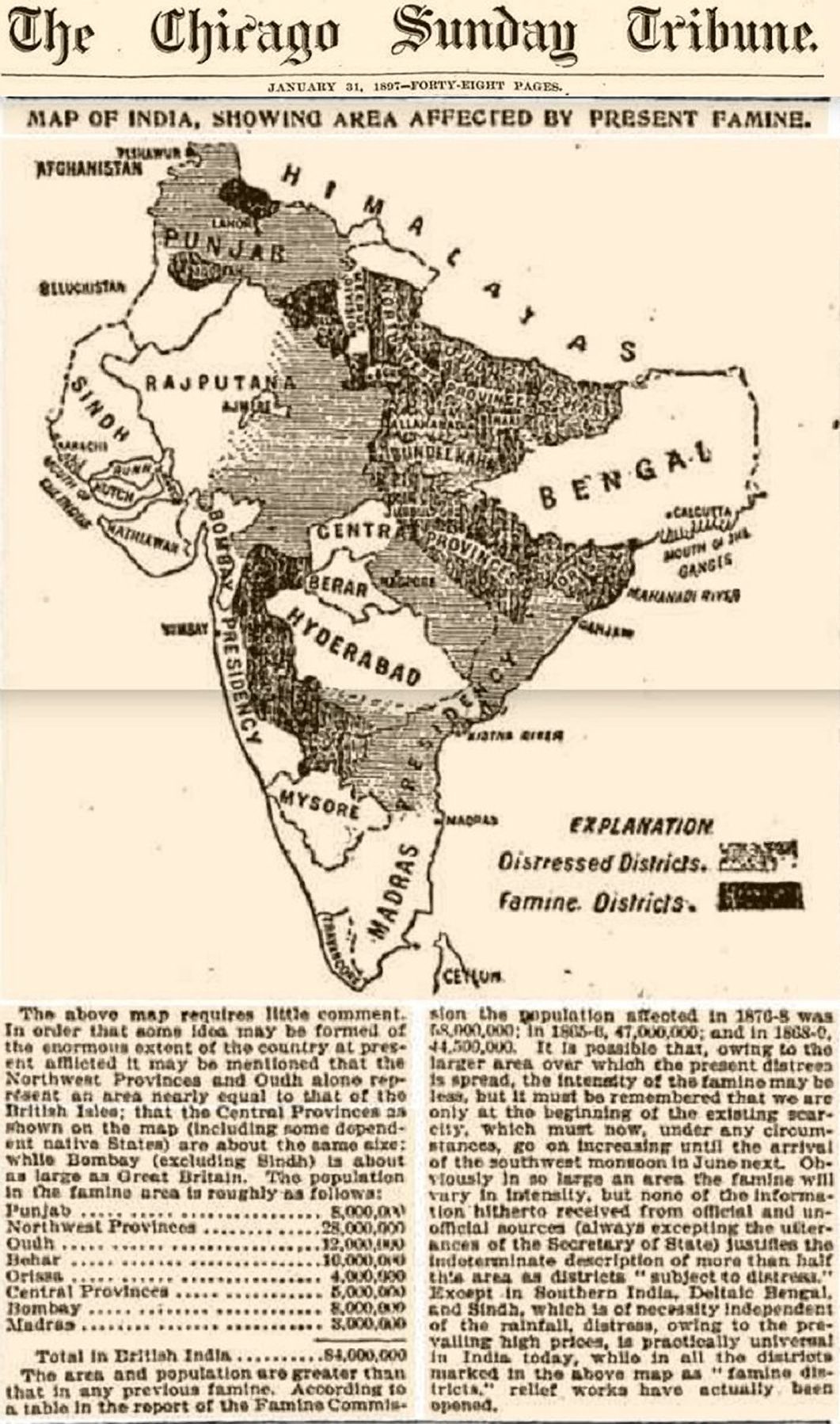 Chicago Tribune India Famine Map
