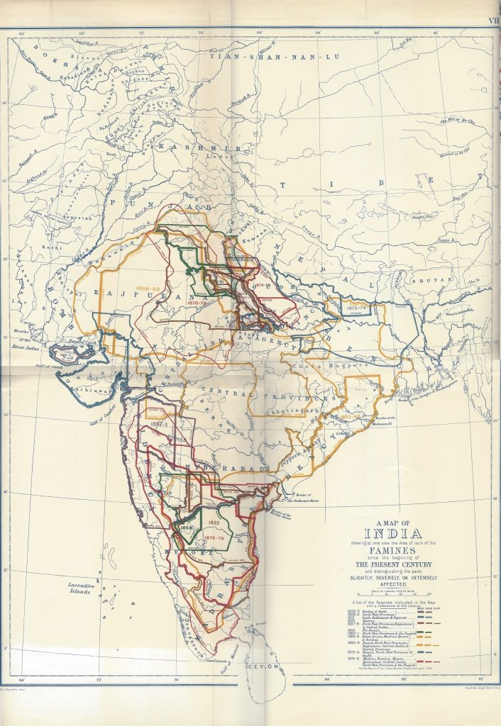 Map of Indian famines by intensity