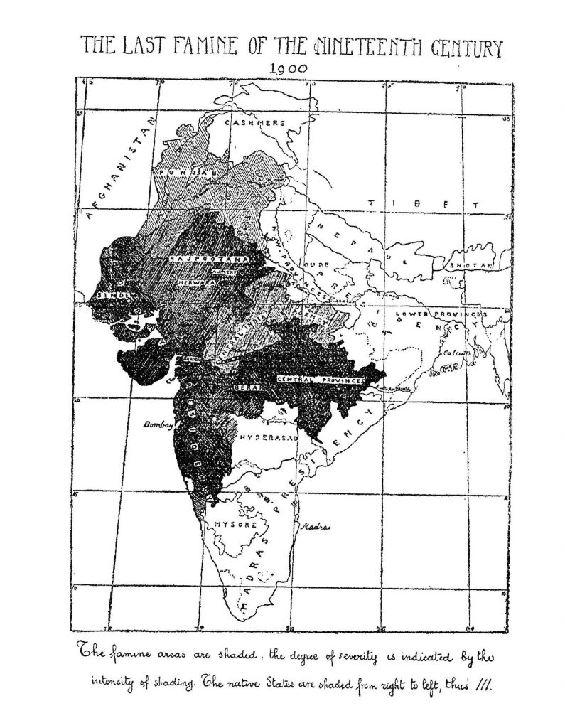 Map of Indian Famines by William Digby
