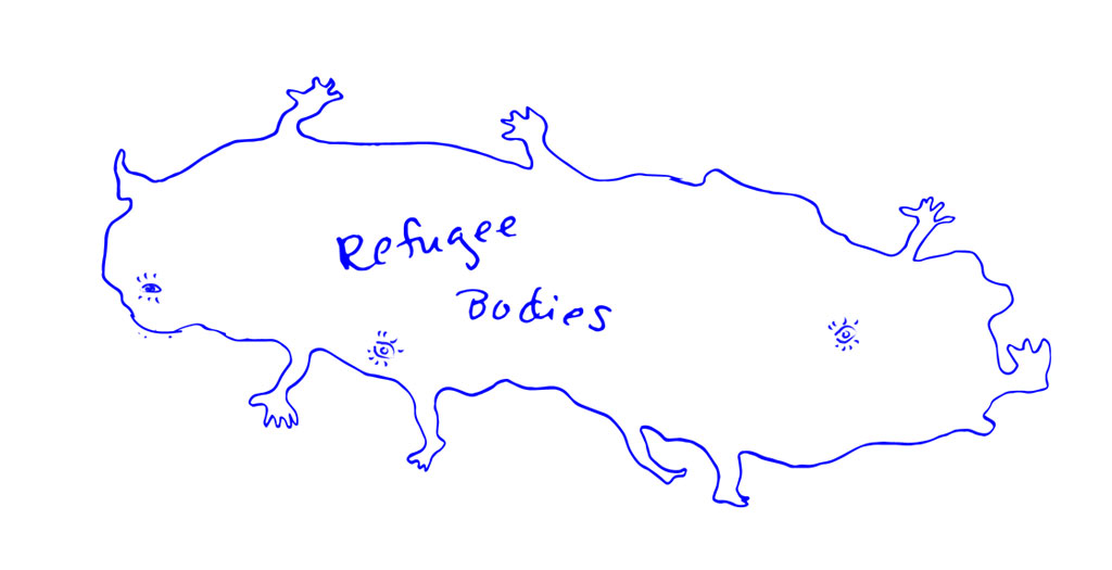 Illustration by Katya Rozanova: Refugee Bodies