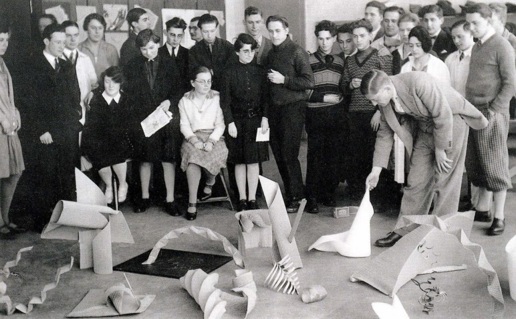 Preliminary Course at the Bauhaus, 1928–9. Photo via wikicommons