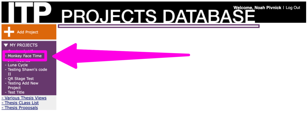 ITP projects database - Monkey Face Time