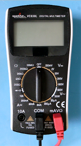 Photo of a non-autoranging multimeter.