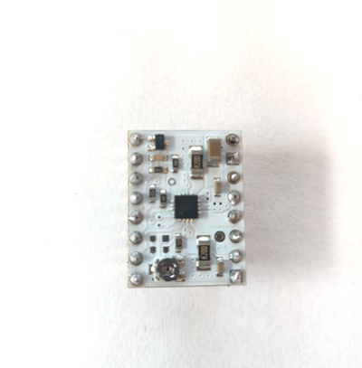 A motor driver IC on a 0.1" spacing breakout board