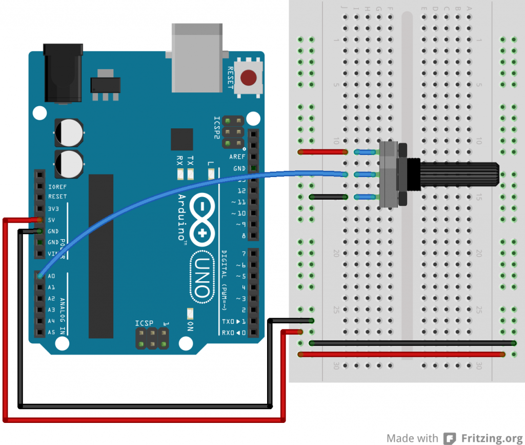 Arduino with potentiometer