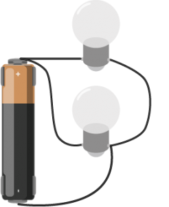 Two lightbulbs wired in parallel