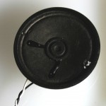 An 8 ohm speaker with 2 wires solder to the speakers leads