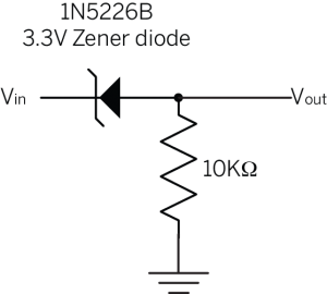 1N5226B Zener diode being used for 5V-to-3.3V level shifting