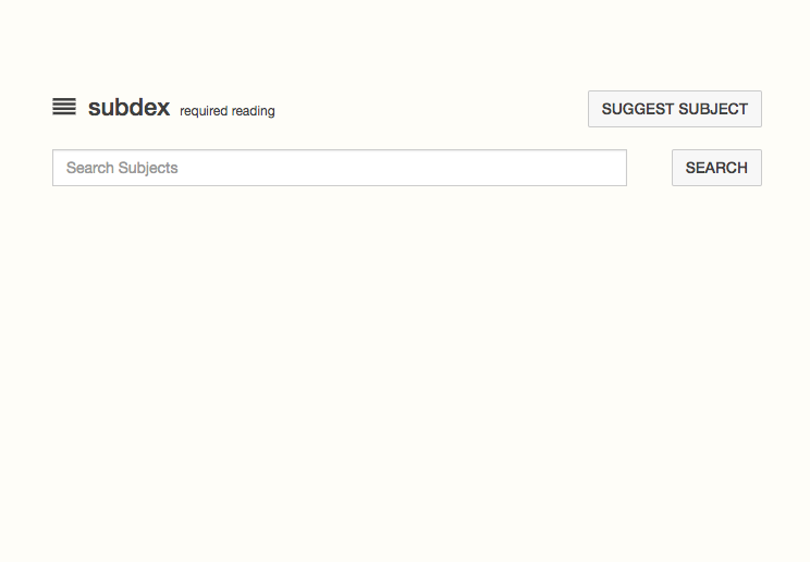 Subdex is a crowd-sourced reading list platform.
