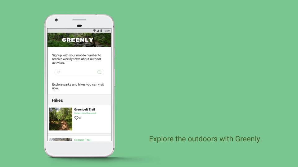 Greenly is a webapp to get New Yorkers into the outdoors