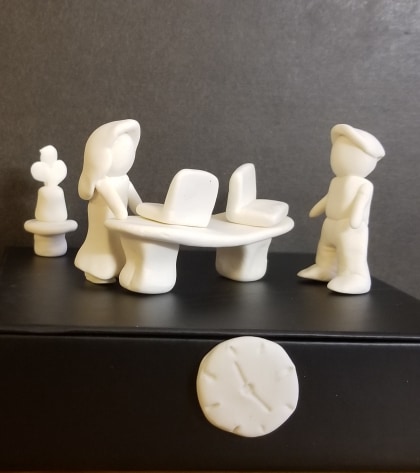 Clay Diorama of the modern workplace