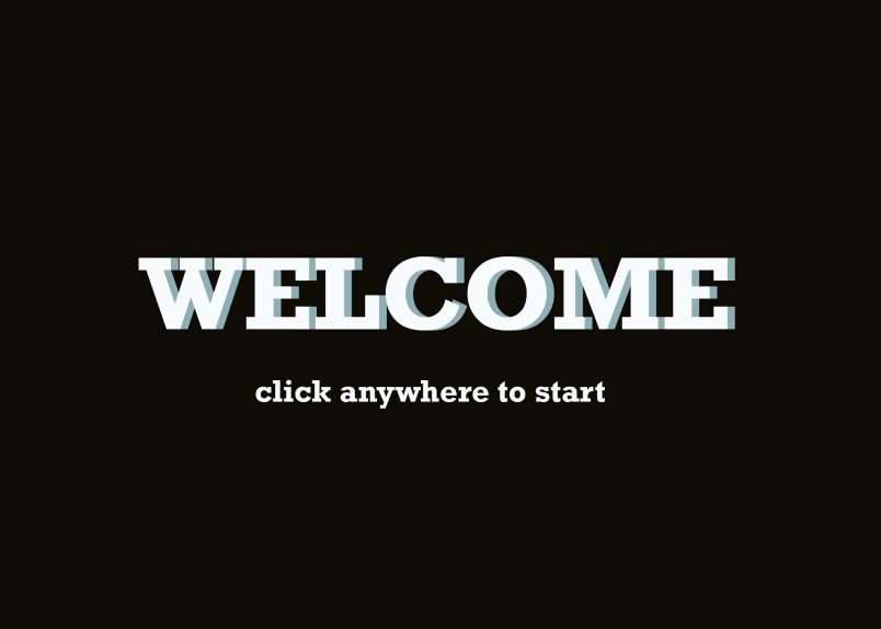 Welcome page of the game