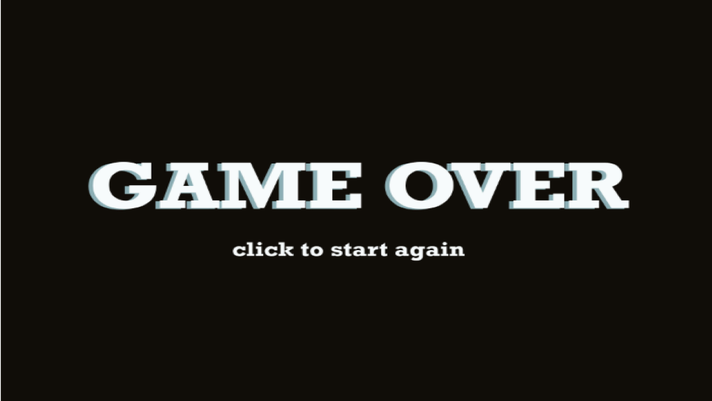 Game Over page of the game