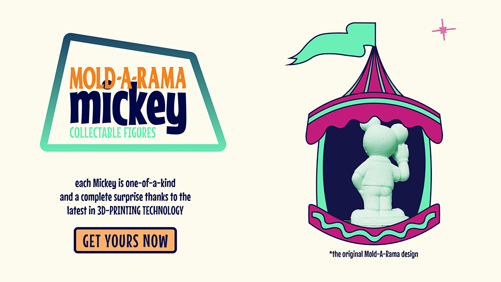 A website wireframe advertising Mold-A-Rama Mickey