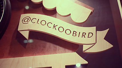 ClockooBird is an interactive window display that imagines the life of the modern cuckoo bird.