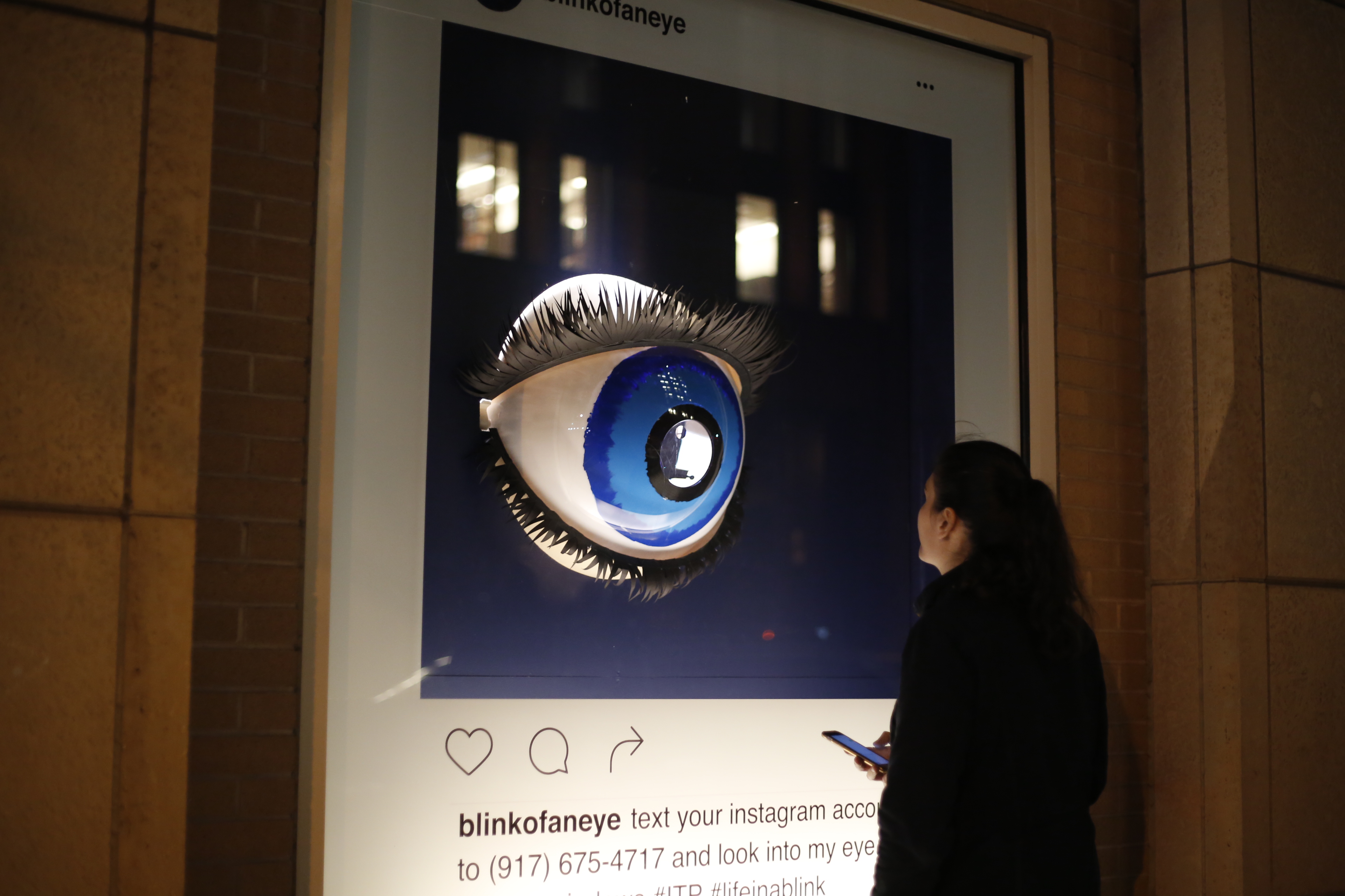 An interactive window display that flashes your life in the blink of an eye