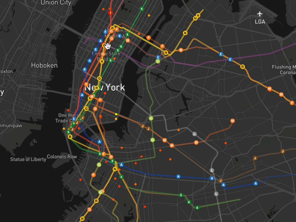 Our data visualization project shows real-time traffic both on roads and in subway to help people understand the NYC traffic condition at a glance.