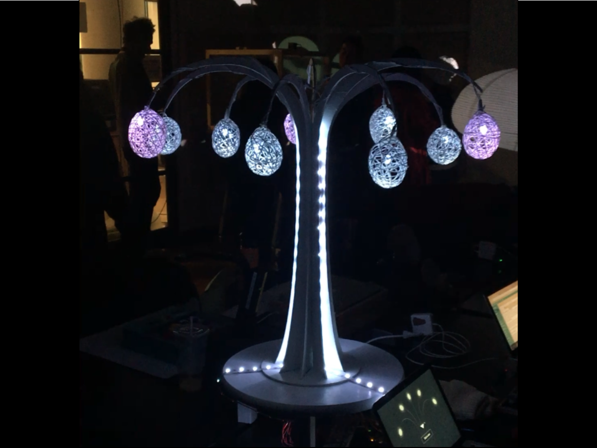 An interactive installation tree that is able to visualize individual's worries, store the worries and send back the worries via postcards.
