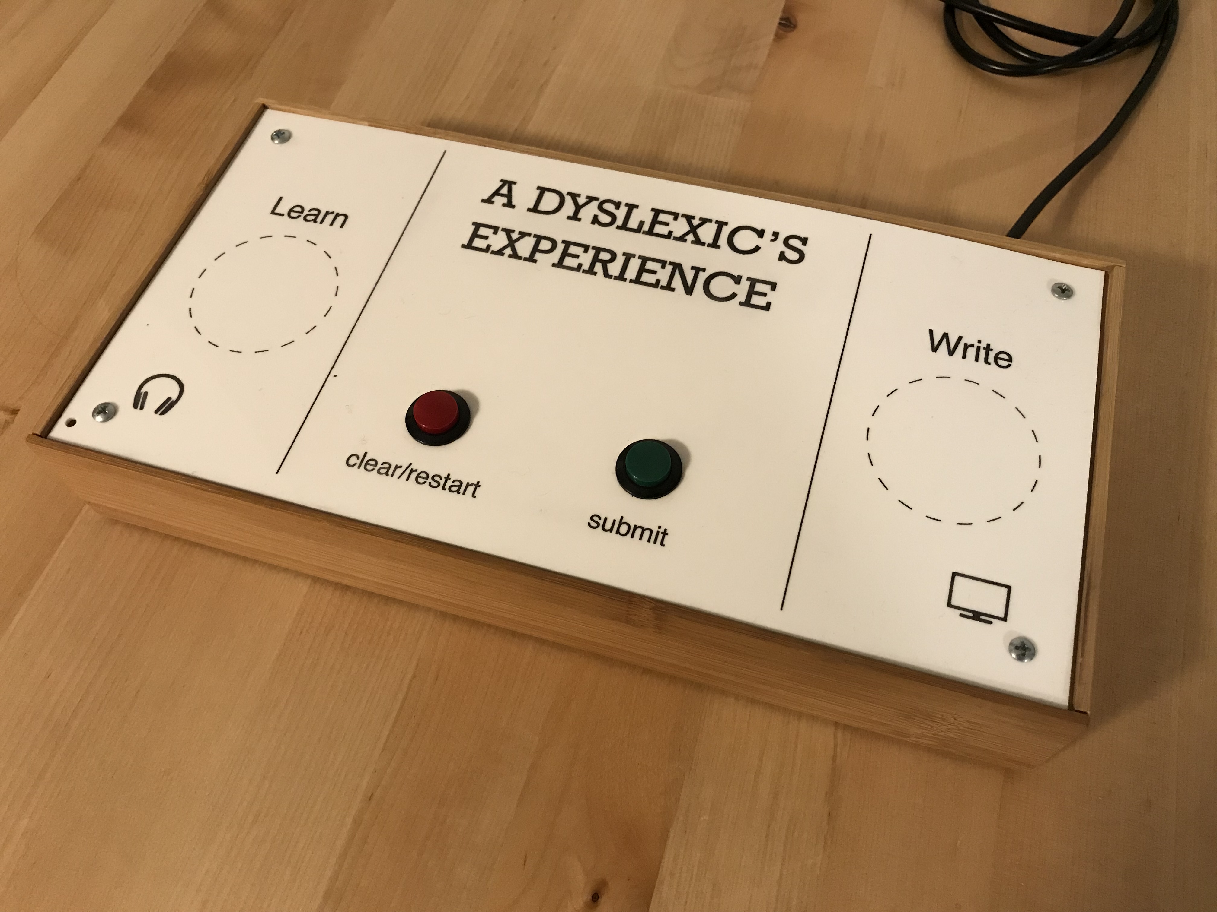 A Dyslexic’s Experience is designed for users to face the challenges that individuals with language based learning disabilities encounter, by learning and writing with a new visual representation of the alphabet.