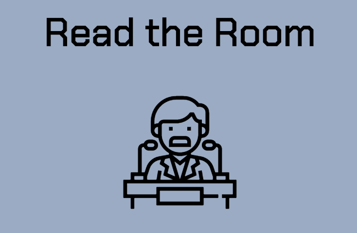 Read the Room allows a group of people to watch political debates and post their reactions to a sentiment meter for each candidate.
