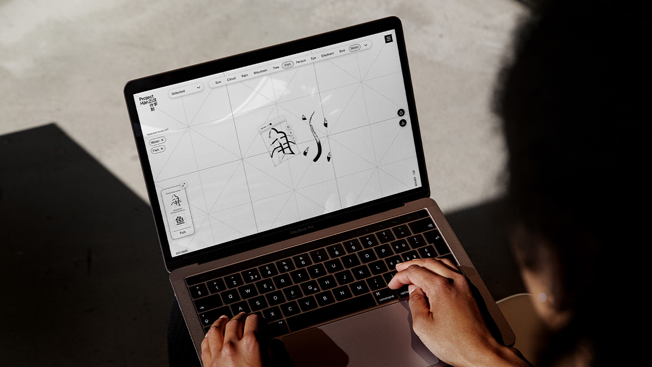 Pictographia (painting tool) in use.
