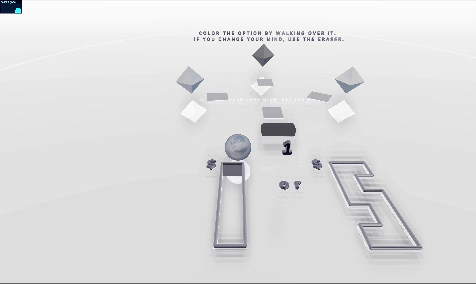 moving over sensors on floor in the shape of 1 or 5