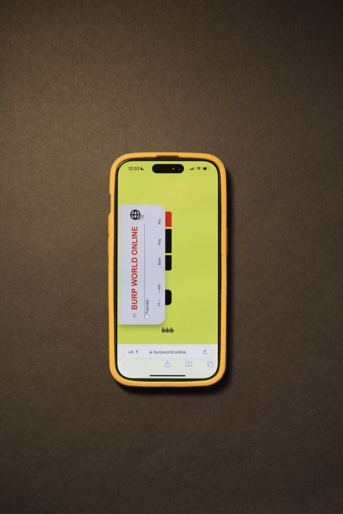 a photo showing burp world online in an iPhone