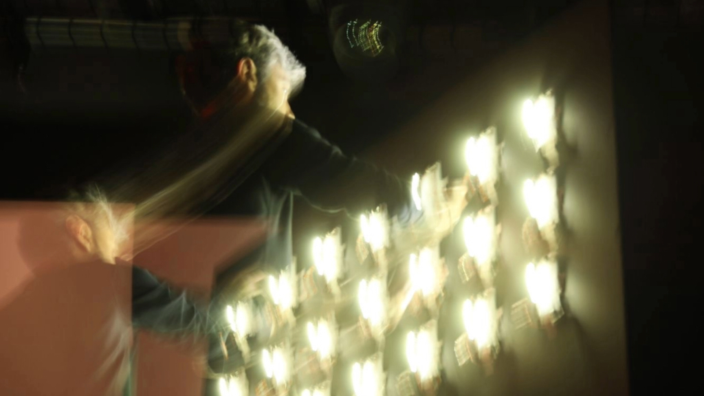 A musician performing an instrument