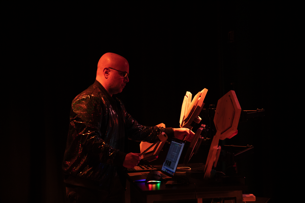 David Stein performing with the Spatial Audio Pad Controllers at NIME 2022